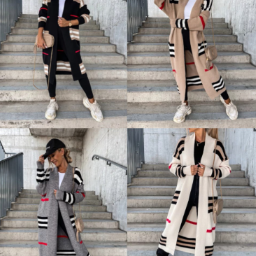 Elegantní pruhovaný cardigan: zaručené pohodlí a styl