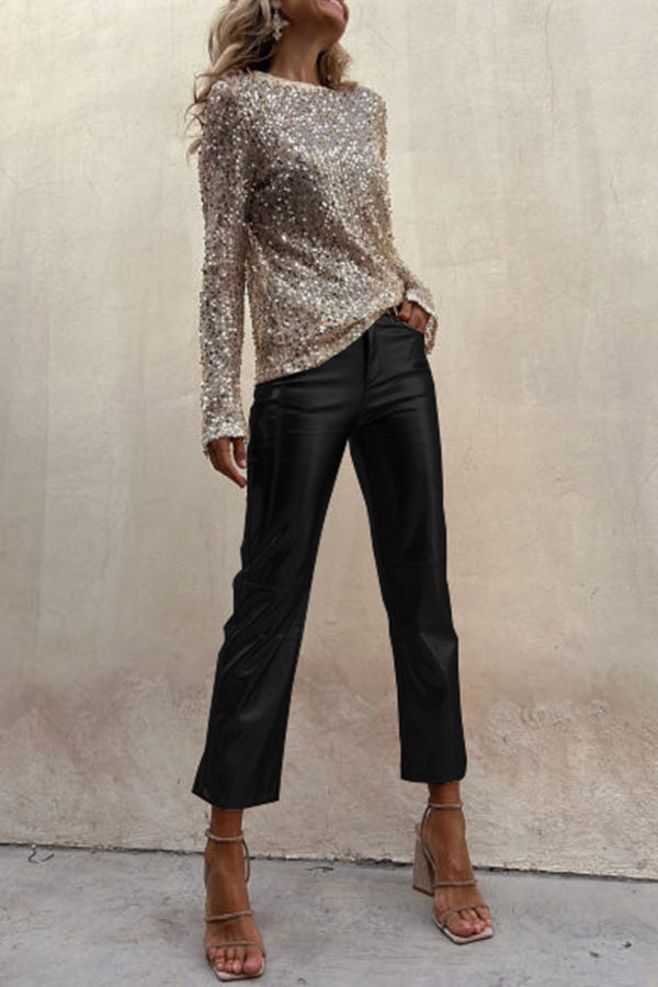 Elegante und praktische hoch taillierte Metallhose