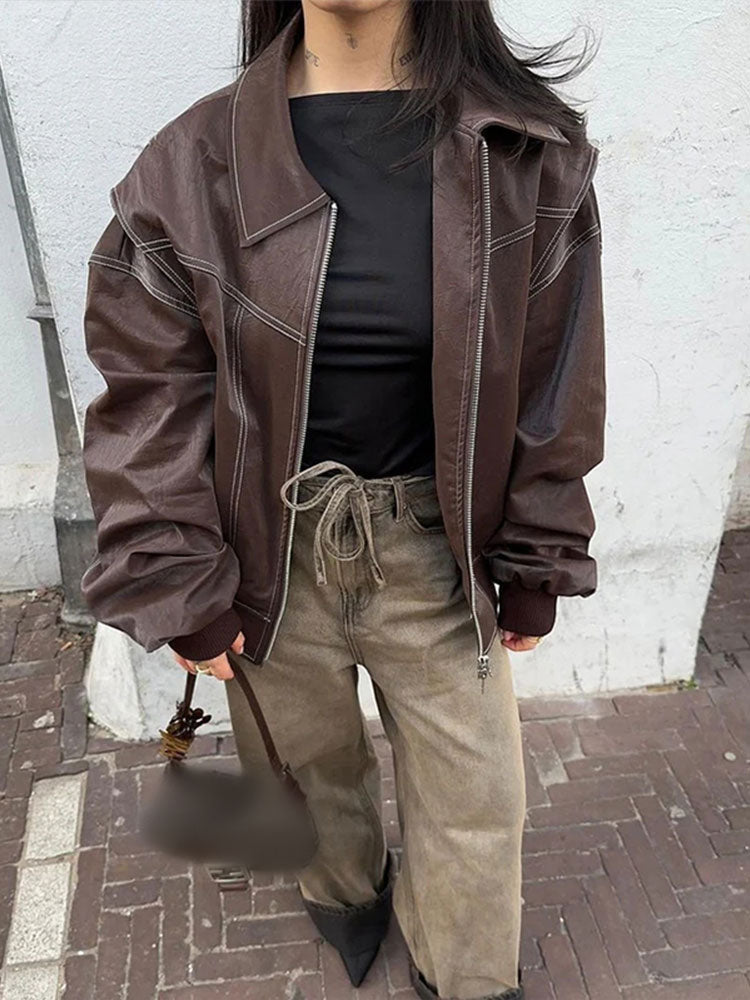 Lara Leder-Bomberjacke – Ultimativer Stil und Komfort