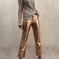 Pantaloni metallici eleganti e pratici a vita alta 